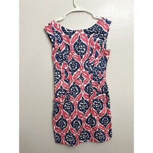 Anthropologie Sheath Dress Plenty Tracy Reese Pink Blue Floral Size 6 Ikat Beach